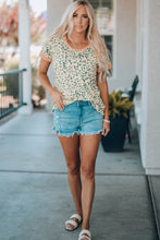 Load image into Gallery viewer, Leopard Contrast Short Sleeve Tee Shirt
