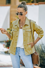 Load image into Gallery viewer, Distressed Raw Hem Denim Jacket