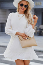 Load image into Gallery viewer, Smocked Tied Balloon Sleeve Mini Dress