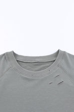 Load image into Gallery viewer, Distressed Long Raglan Sleeve Top