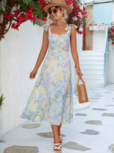 Load image into Gallery viewer, Floral Tie-Shoulder Sweetheart Neck Dress
