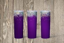 Load image into Gallery viewer, Purple Glitter Skinny 20oz Tumbler