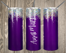 Load image into Gallery viewer, Purple Glitter Skinny 20oz Tumbler
