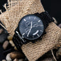 Engraved Black Chronograph Watch