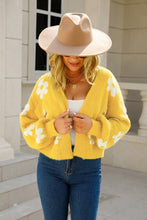 Load image into Gallery viewer, Floral Open Front Fuzzy Cardigan