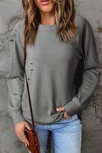 Load image into Gallery viewer, Distressed Long Raglan Sleeve Top