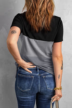 Load image into Gallery viewer, Color Block Side Slit Round Neck T-Shirt