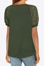 Load image into Gallery viewer, V-Neck Raglan Sleeve Openwork Tee
