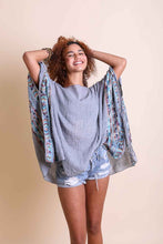 Load image into Gallery viewer, Geometric Embroidered Sleeve Kimono
