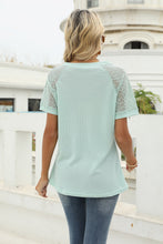Load image into Gallery viewer, V-Neck Raglan Sleeve Openwork Tee
