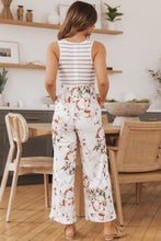 Load image into Gallery viewer, Striped Floral Sleeveless Wide Leg Jumpsuit with Pockets
