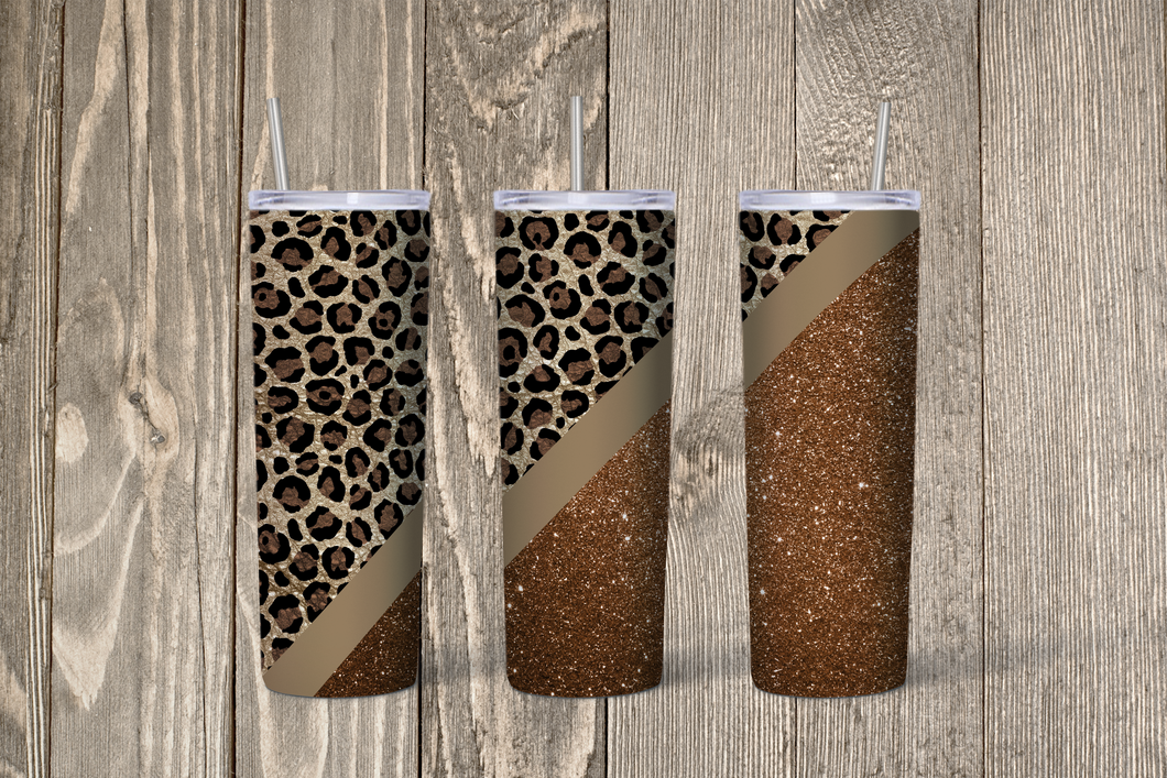 Brown Leopard Skinny 20oz Tumbler