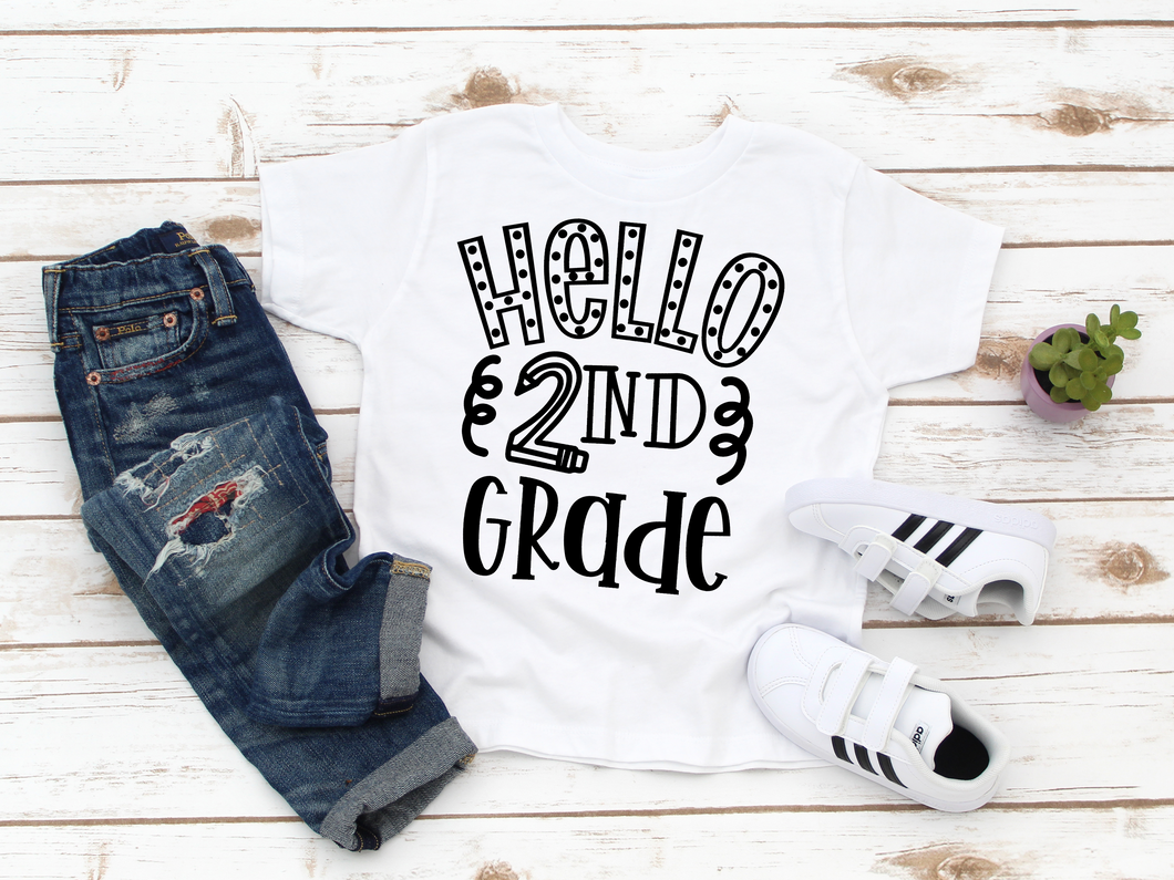 Hello 2nd Grade Coloring Shirt-Youth Sizes