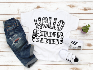 Hello Kindergarten Coloring Shirt-Youth Sizes