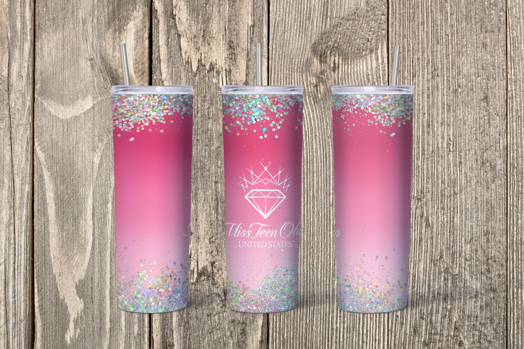 Pink Glitter Skinny 20oz Tumbler