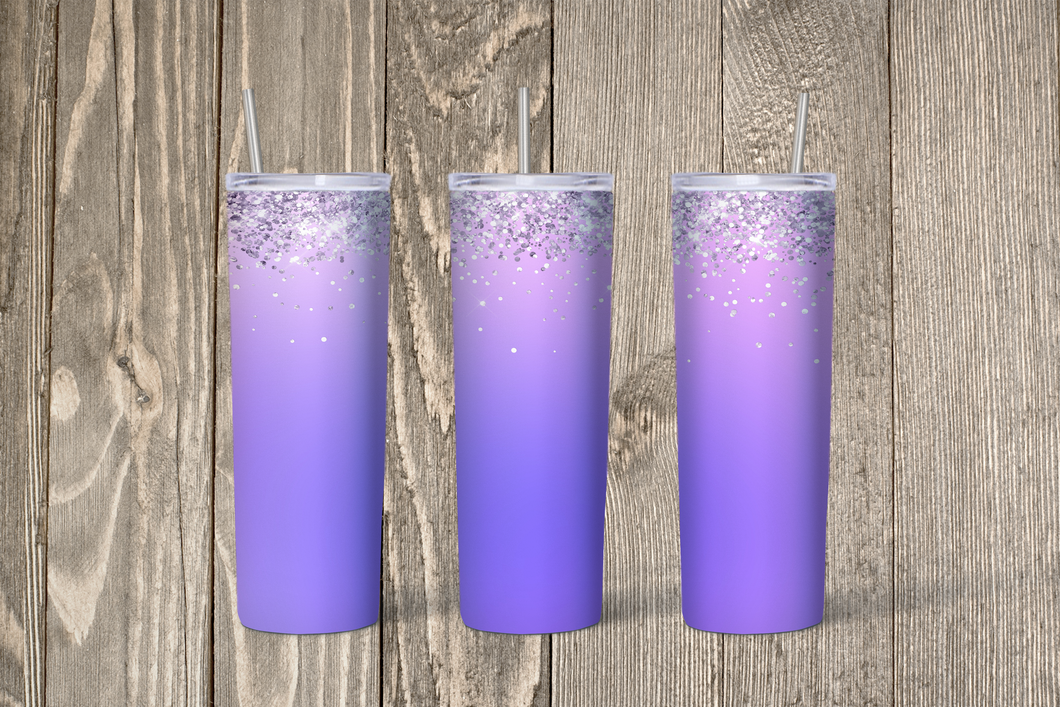 Orchid Glitter Skinny 20oz Tumbler