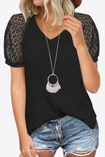 Load image into Gallery viewer, V-Neck Raglan Sleeve Openwork Tee
